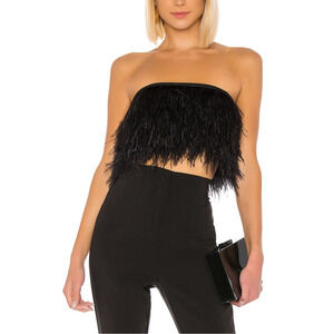 Camila Coelho 'Emiliana' Black Polyester Crop Top Size XS - NWT